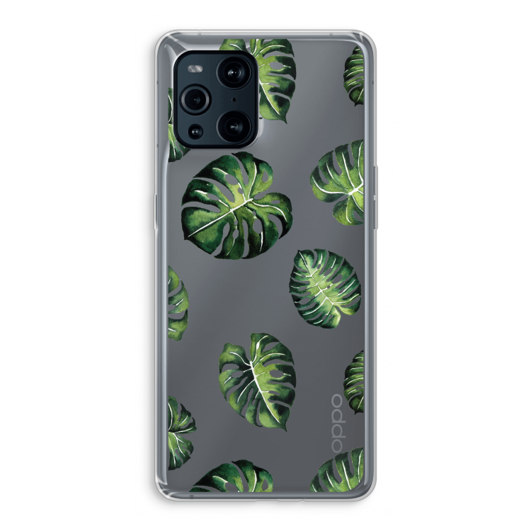 Tropische bladeren: Oppo Find X3 Pro Transparant Hoesje