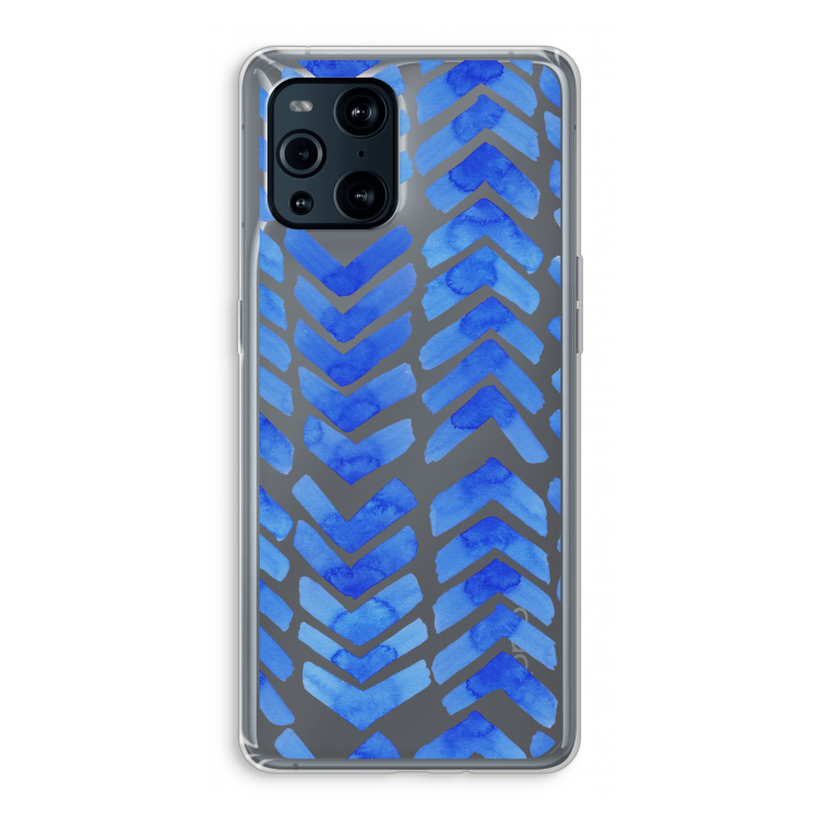 Blauwe pijlen: Oppo Find X3 Pro Transparant Hoesje