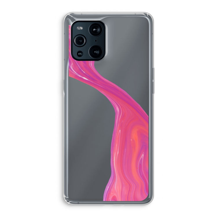 Paarse stroom: Oppo Find X3 Pro Transparant Hoesje