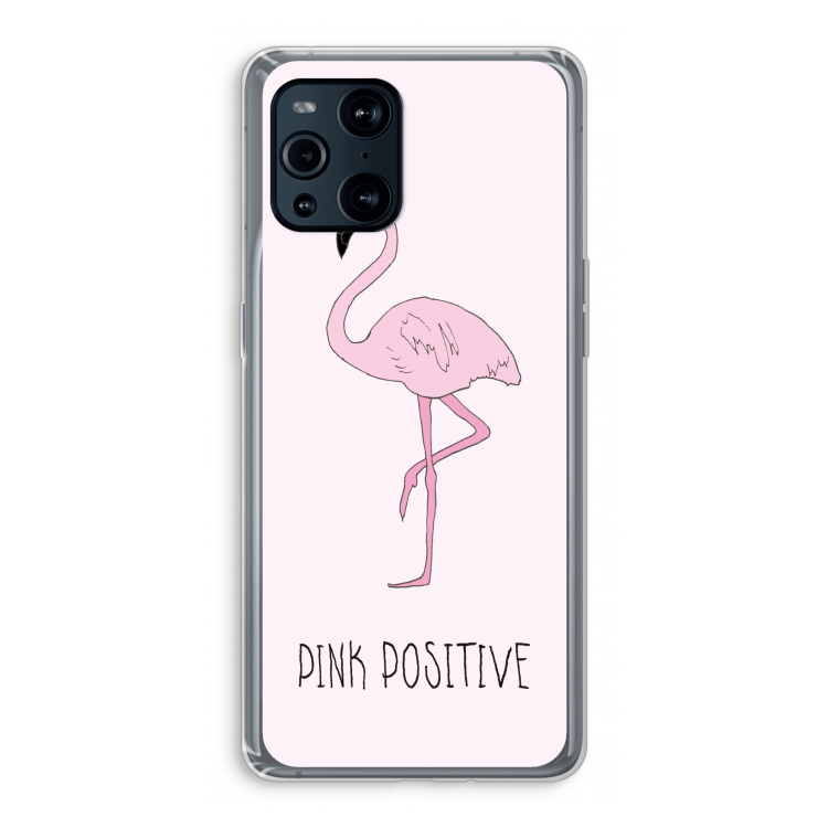 Pink positive: Oppo Find X3 Pro Transparant Hoesje