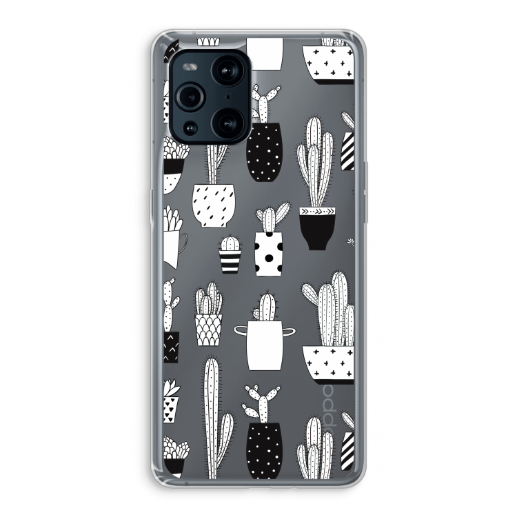 Cactusmotief: Oppo Find X3 Pro Transparant Hoesje