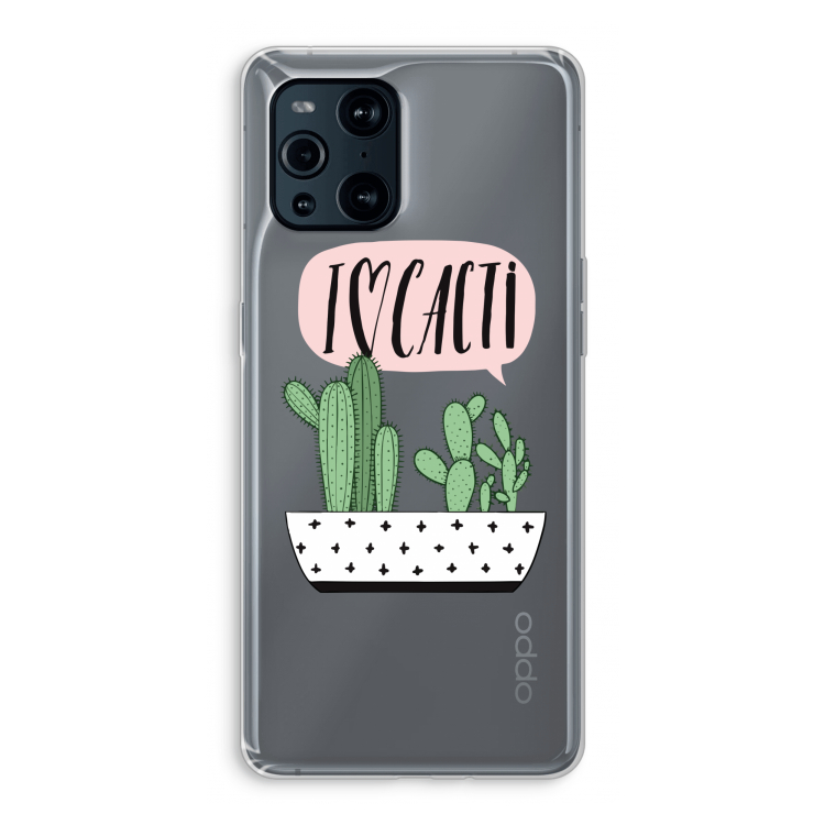 I love cacti: Oppo Find X3 Pro Transparant Hoesje