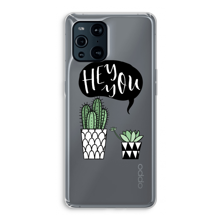 Hey you cactus: Oppo Find X3 Pro Transparant Hoesje