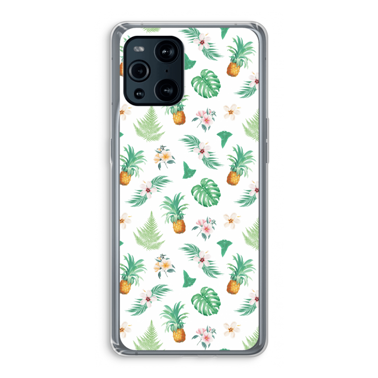 Ananas bladeren: Oppo Find X3 Pro Transparant Hoesje