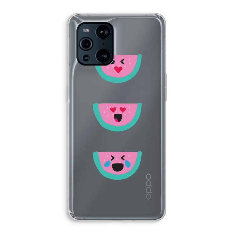 Smiley watermeloen: Oppo Find X3 Pro Transparant Hoesje
