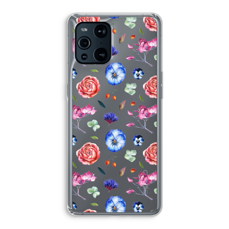 Bloemetjes: Oppo Find X3 Pro Transparant Hoesje