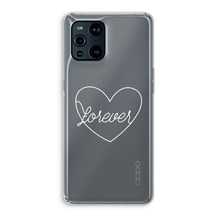 Forever heart pastel: Oppo Find X3 Pro Transparant Hoesje