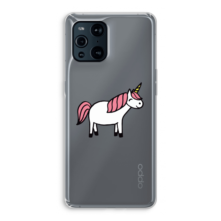 Eenhoorn: Oppo Find X3 Pro Transparant Hoesje