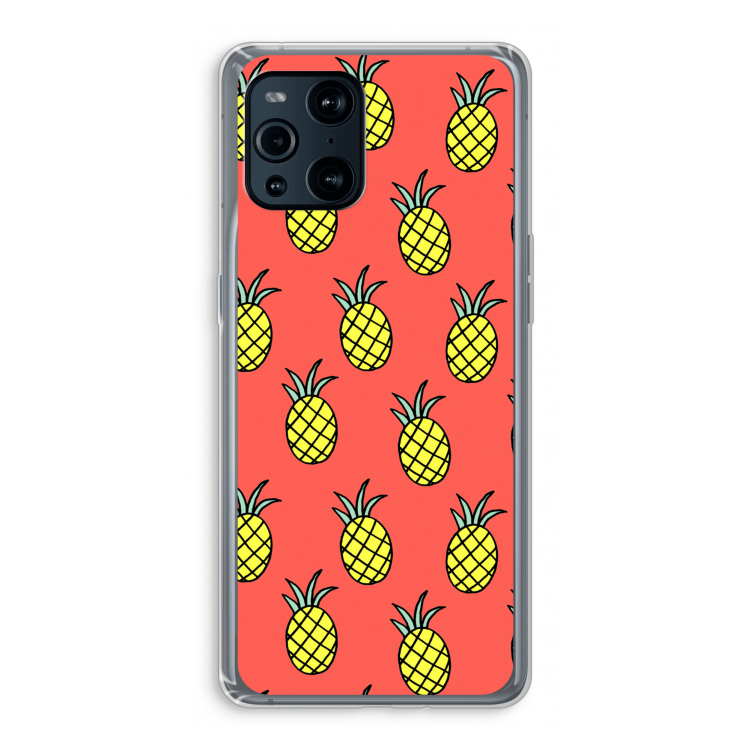 Ananas: Oppo Find X3 Pro Transparant Hoesje