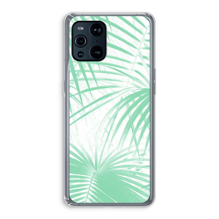 Palmbladeren: Oppo Find X3 Pro Transparant Hoesje