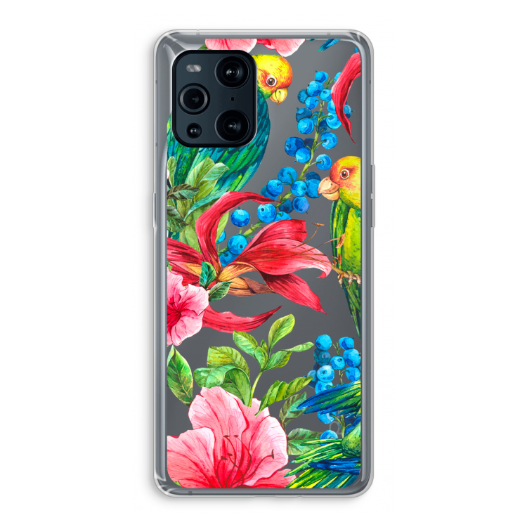 Papegaaien: Oppo Find X3 Pro Transparant Hoesje