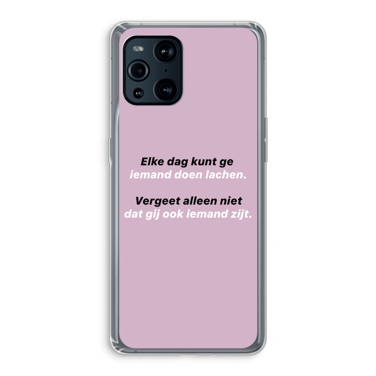 gij zijt ook iemand: Oppo Find X3 Pro Transparant Hoesje