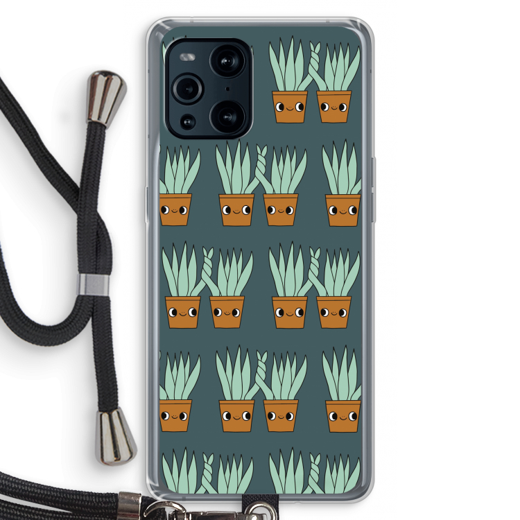 Sansevieria: Oppo Find X3 Pro Transparant Hoesje met koord