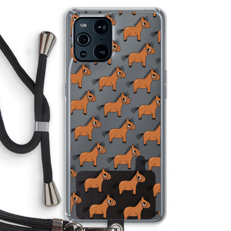Pony: Oppo Find X3 Pro Transparant Hoesje met koord