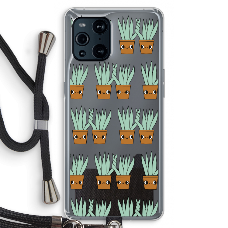 Sansevieria: Oppo Find X3 Pro Transparant Hoesje met koord