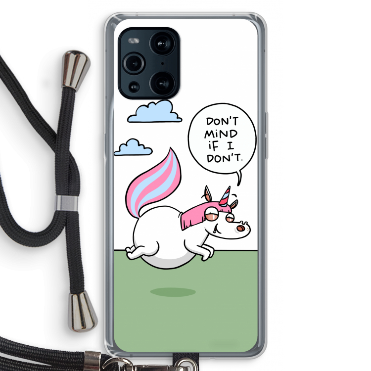 Unicorn: Oppo Find X3 Pro Transparant Hoesje met koord