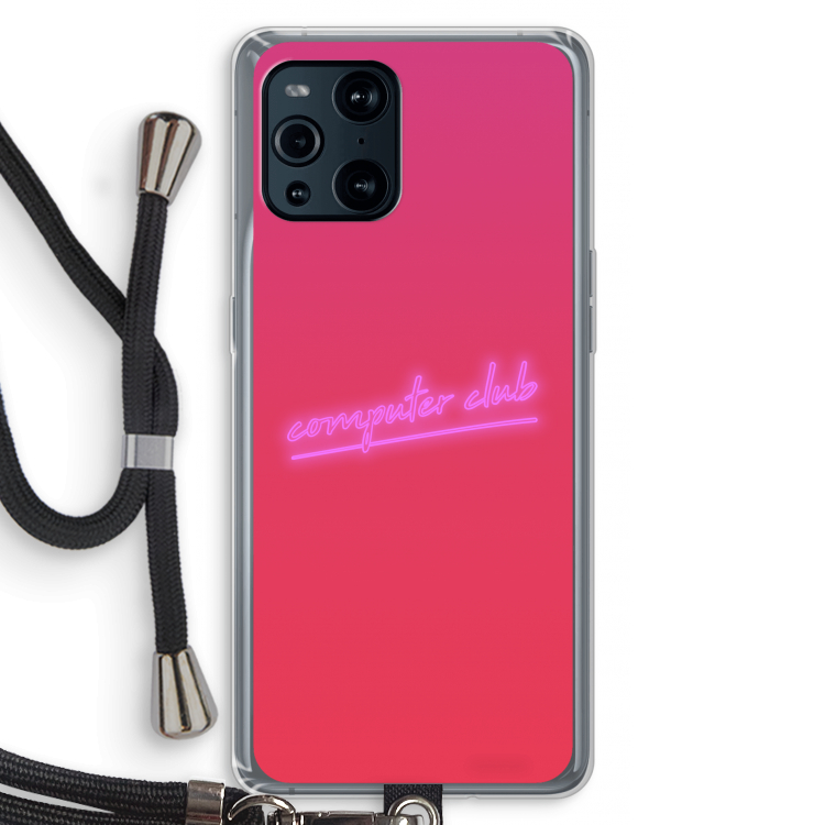 Vice Glow: Oppo Find X3 Pro Transparant Hoesje met koord