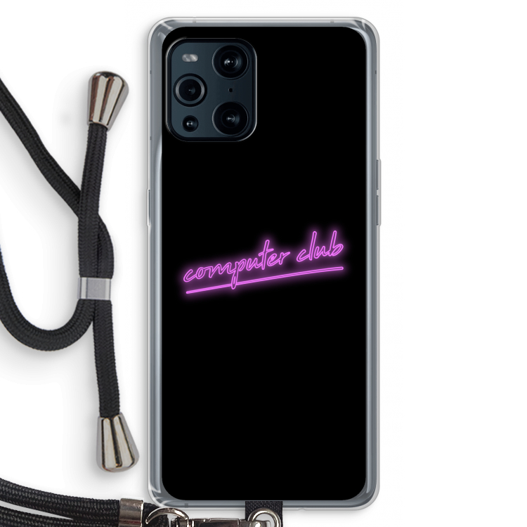 Vice Black: Oppo Find X3 Pro Transparant Hoesje met koord