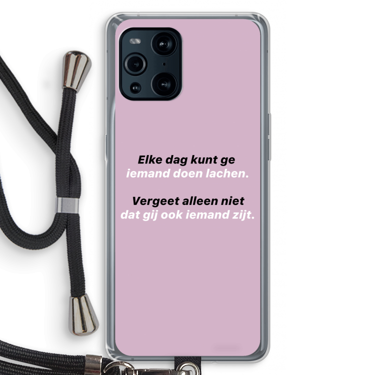 gij zijt ook iemand: Oppo Find X3 Pro Transparant Hoesje met koord