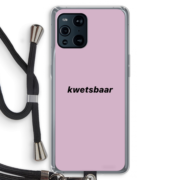 kwetsbaar: Oppo Find X3 Pro Transparant Hoesje met koord
