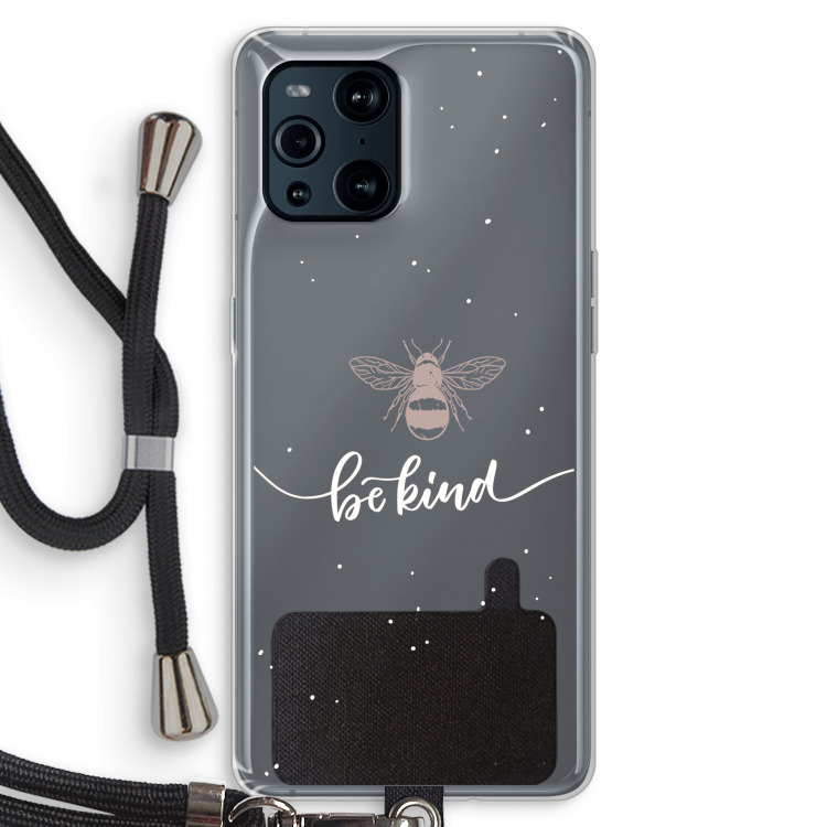 Be(e) kind: Oppo Find X3 Pro Transparant Hoesje met koord