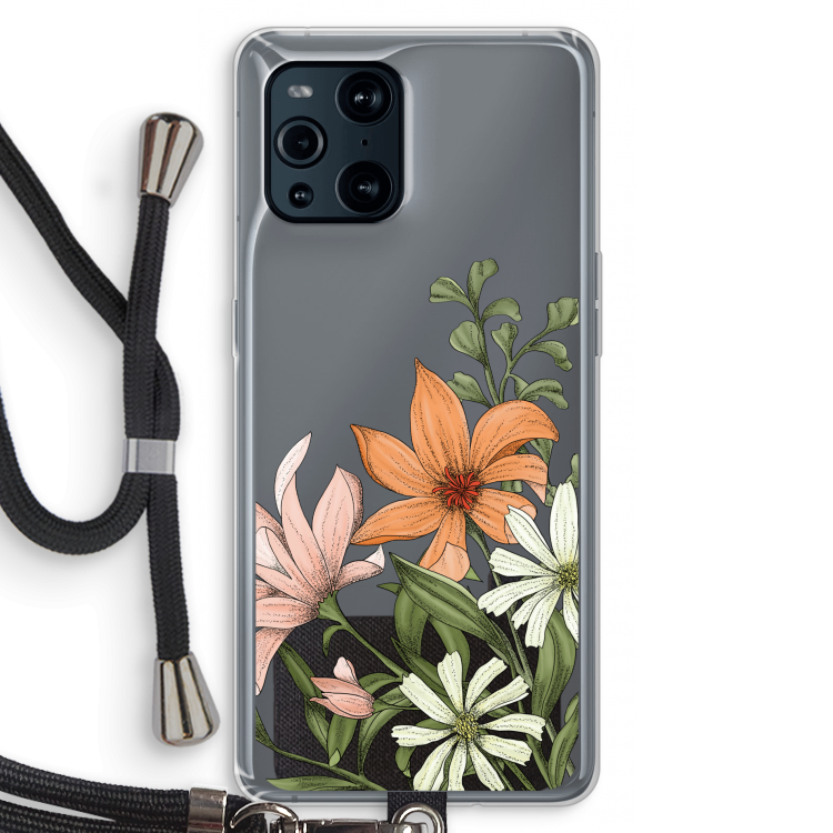 Floral bouquet: Oppo Find X3 Pro Transparant Hoesje met koord