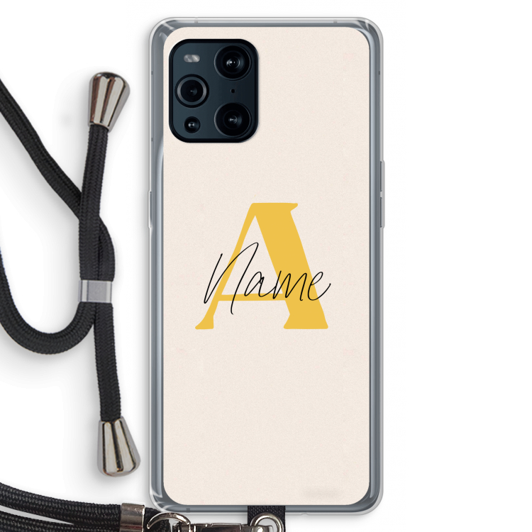 Amber Script: Oppo Find X3 Pro Transparant Hoesje met koord