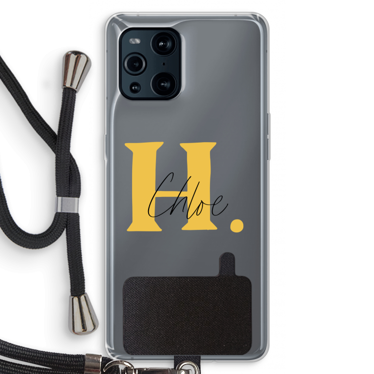 Amber Script: Oppo Find X3 Pro Transparant Hoesje met koord