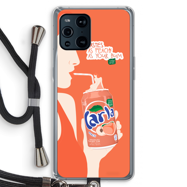 Peach please!: Oppo Find X3 Pro Transparant Hoesje met koord