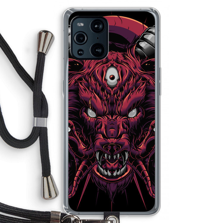 Hell Hound and Serpents: Oppo Find X3 Pro Transparant Hoesje met koord