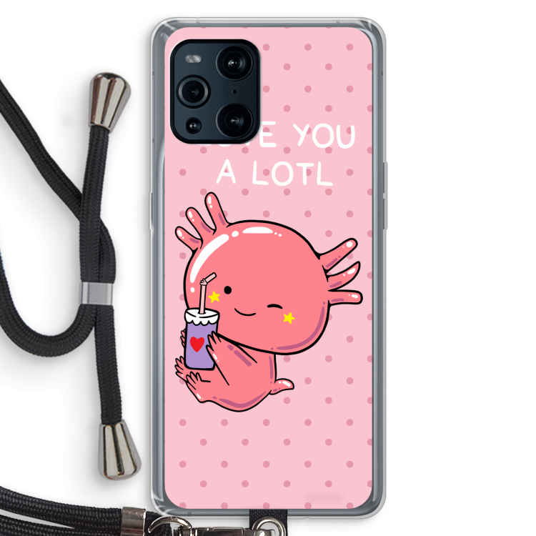 Love You A Lotl: Oppo Find X3 Pro Transparant Hoesje met koord
