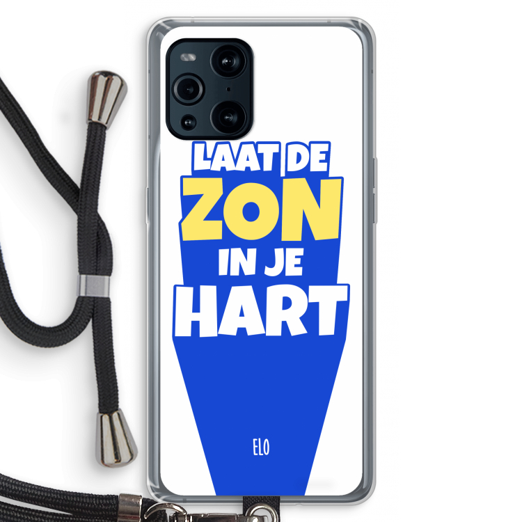 Laat de zon in je hart: Oppo Find X3 Pro Transparant Hoesje met koord