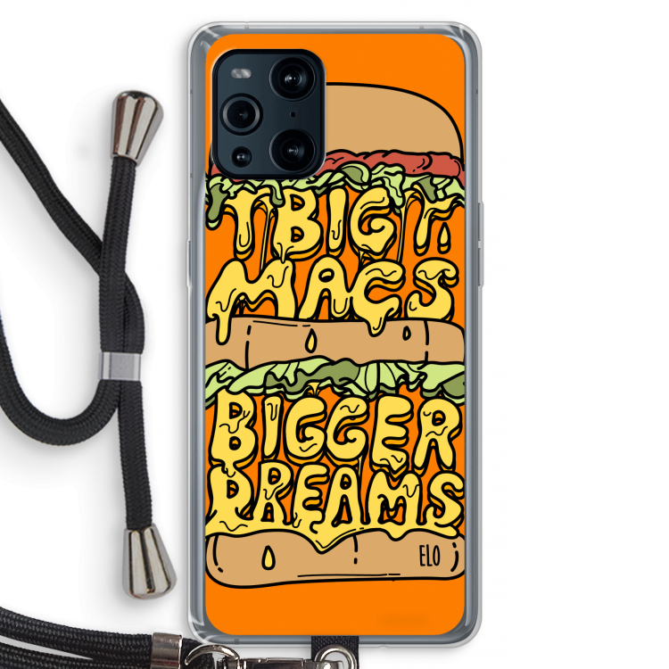 Big Macs Bigger Dreams: Oppo Find X3 Pro Transparant Hoesje met koord