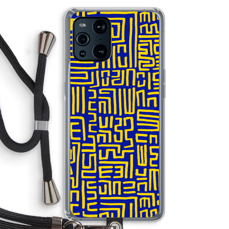 Majorelle Blue Print: Oppo Find X3 Pro Transparant Hoesje met koord