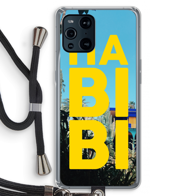 Habibi Majorelle : Oppo Find X3 Pro Transparant Hoesje met koord