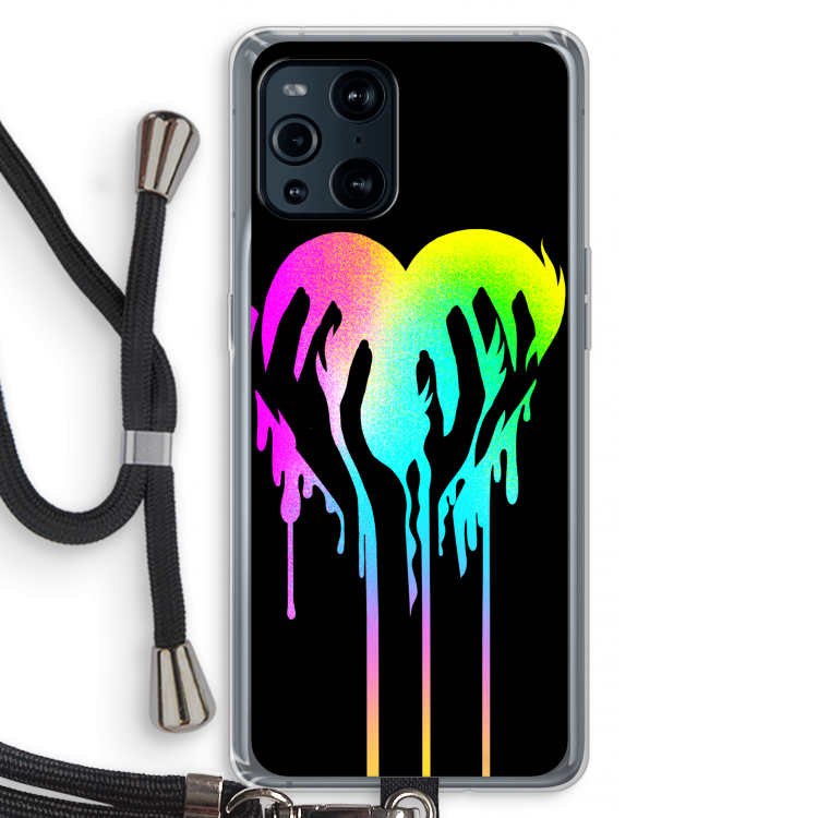 Hold My Heart: Oppo Find X3 Pro Transparant Hoesje met koord