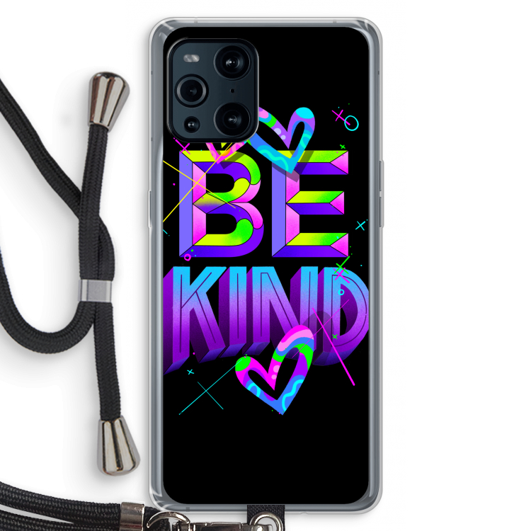 Be Kind: Oppo Find X3 Pro Transparant Hoesje met koord