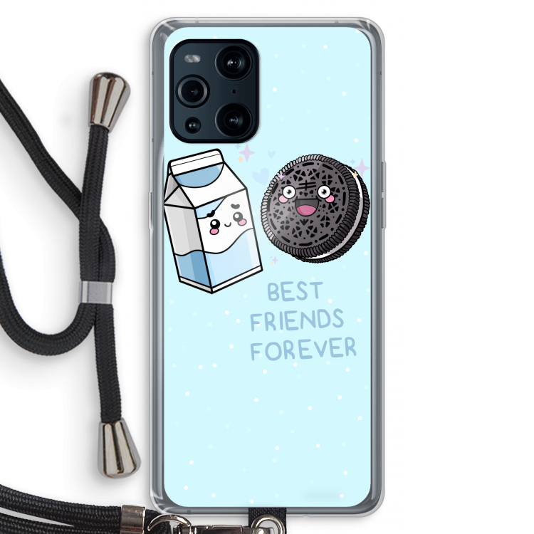 Best Friend Forever: Oppo Find X3 Pro Transparant Hoesje met koord