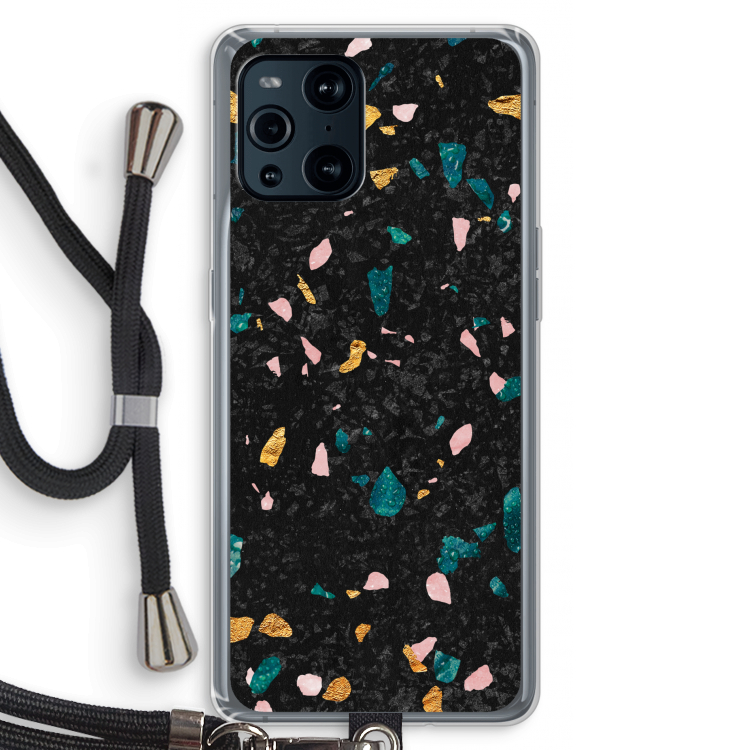 Terrazzo N°10: Oppo Find X3 Pro Transparant Hoesje met koord