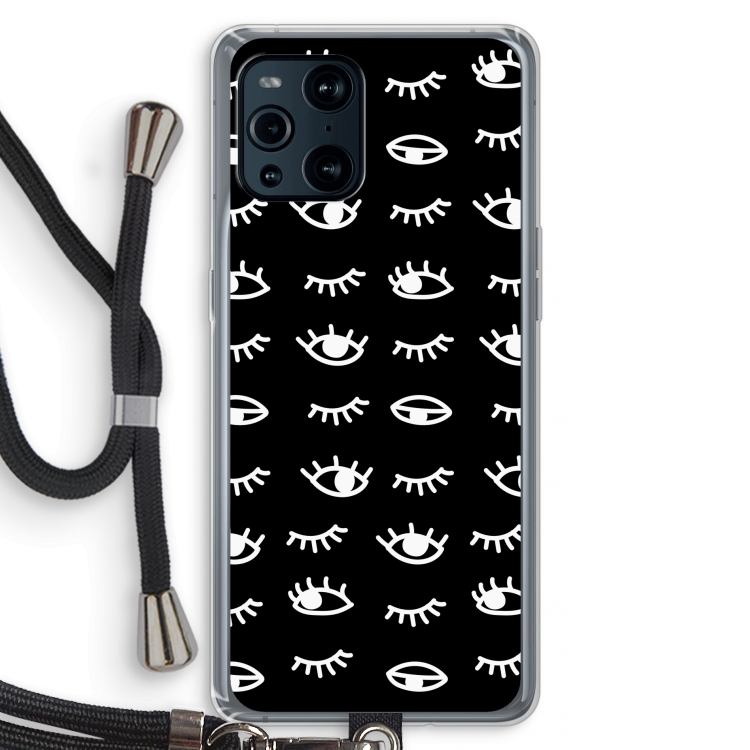 Eye pattern #3: Oppo Find X3 Pro Transparant Hoesje met koord
