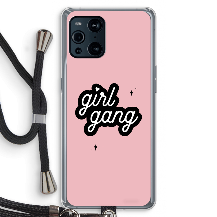 Girl Gang: Oppo Find X3 Pro Transparant Hoesje met koord