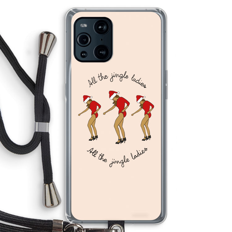 Jingle Ladies: Oppo Find X3 Pro Transparant Hoesje met koord