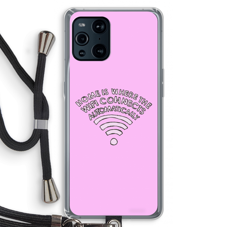 Home Is Where The Wifi Is: Oppo Find X3 Pro Transparant Hoesje met koord
