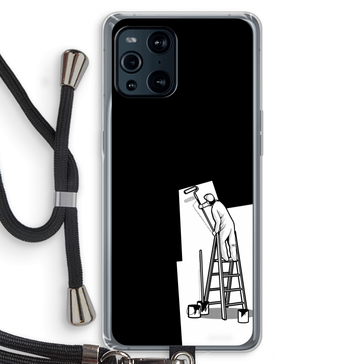 Musketon Painter: Oppo Find X3 Pro Transparant Hoesje met koord