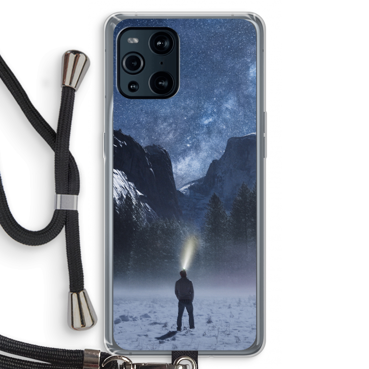 Wanderlust: Oppo Find X3 Pro Transparant Hoesje met koord