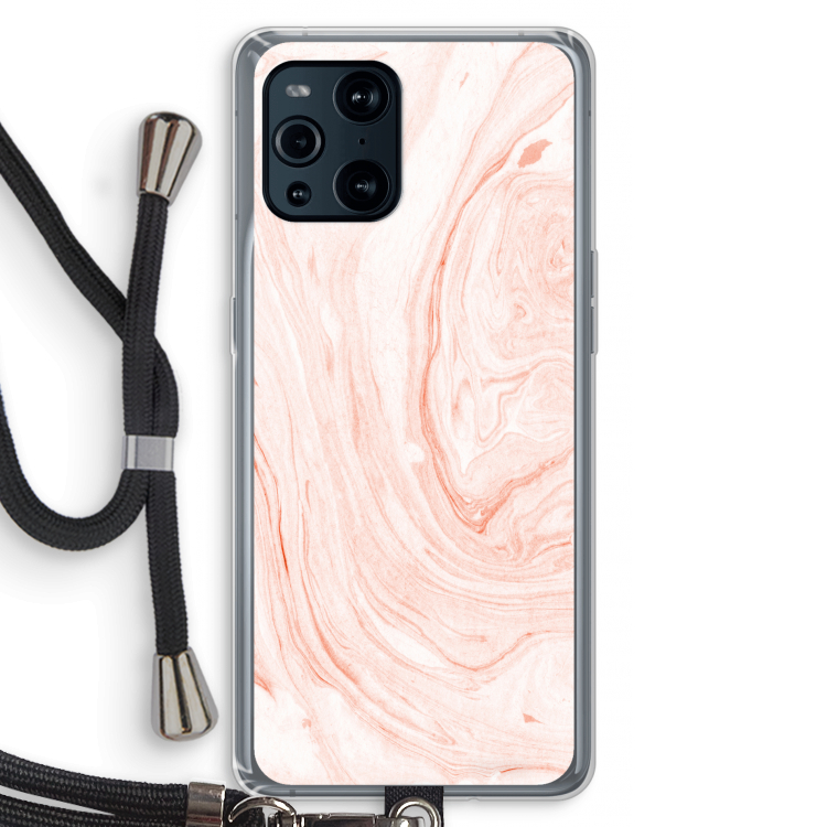 Peach bath: Oppo Find X3 Pro Transparant Hoesje met koord