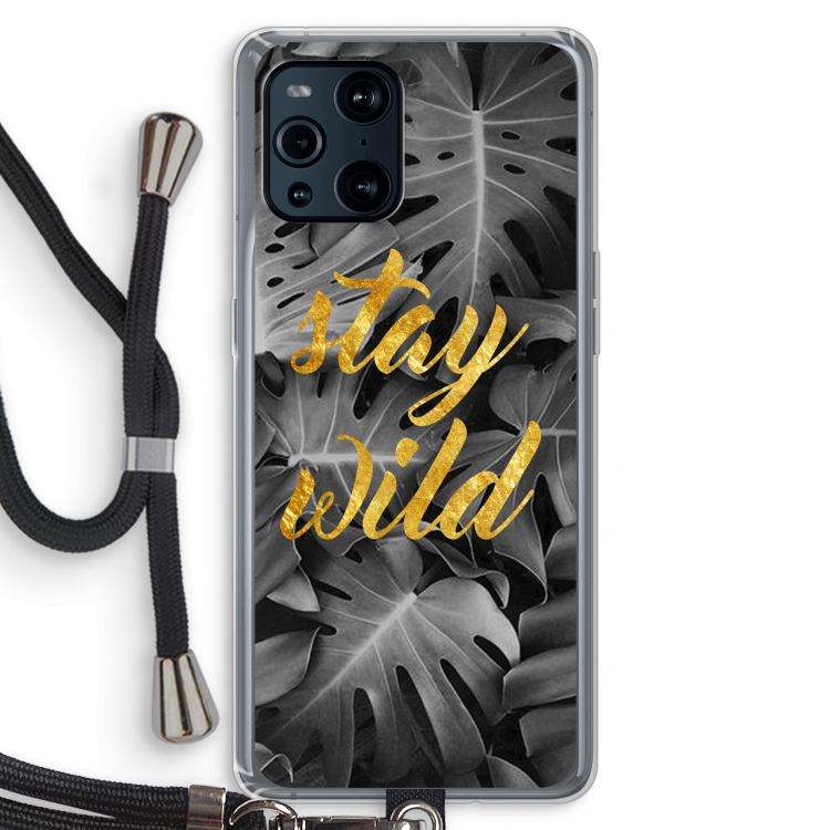 Stay wild: Oppo Find X3 Pro Transparant Hoesje met koord