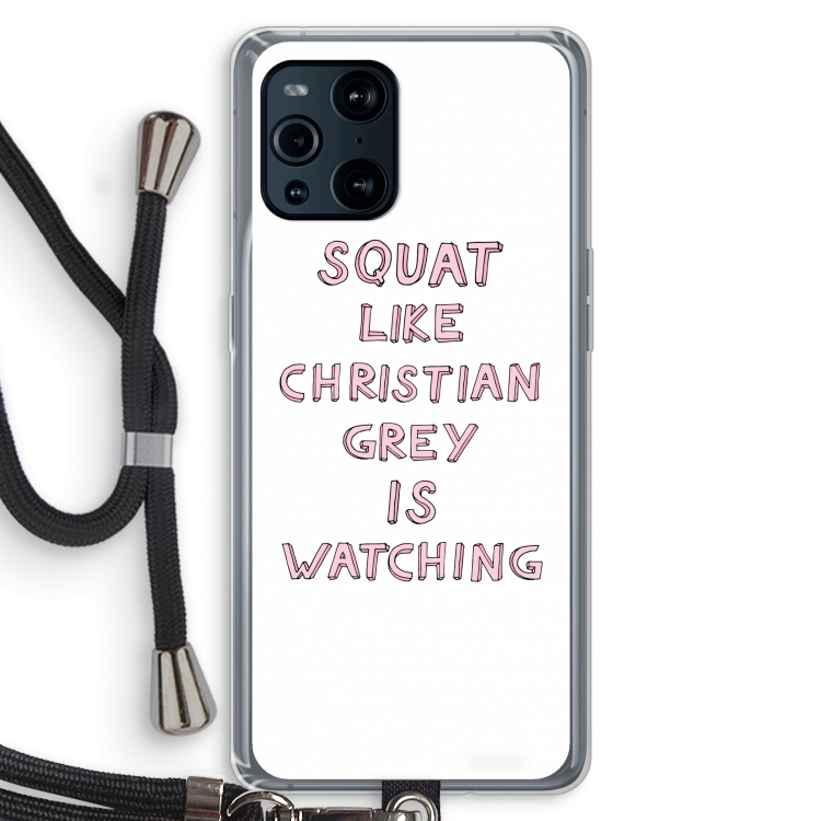 Christian Grey: Oppo Find X3 Pro Transparant Hoesje met koord