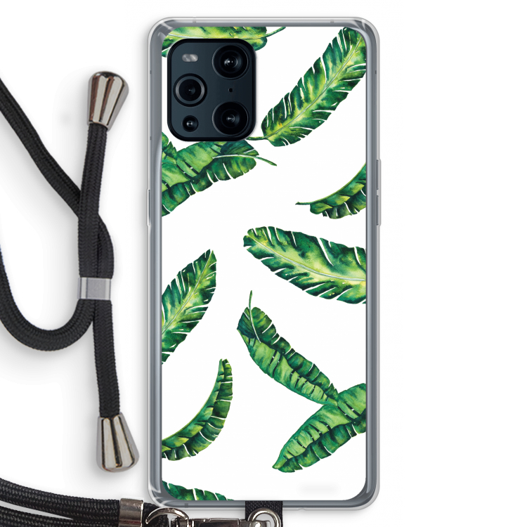 Lange bladeren: Oppo Find X3 Pro Transparant Hoesje met koord