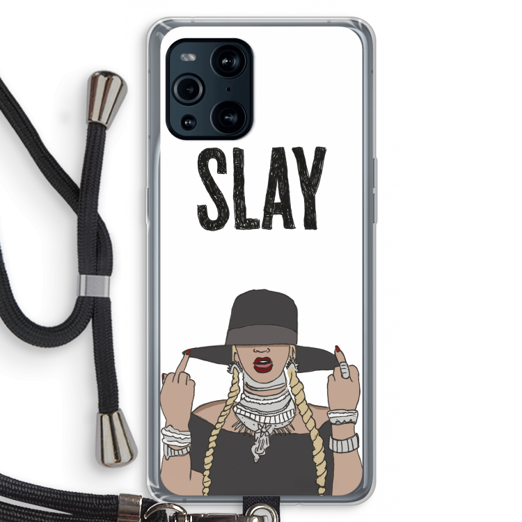 Slay All Day: Oppo Find X3 Pro Transparant Hoesje met koord